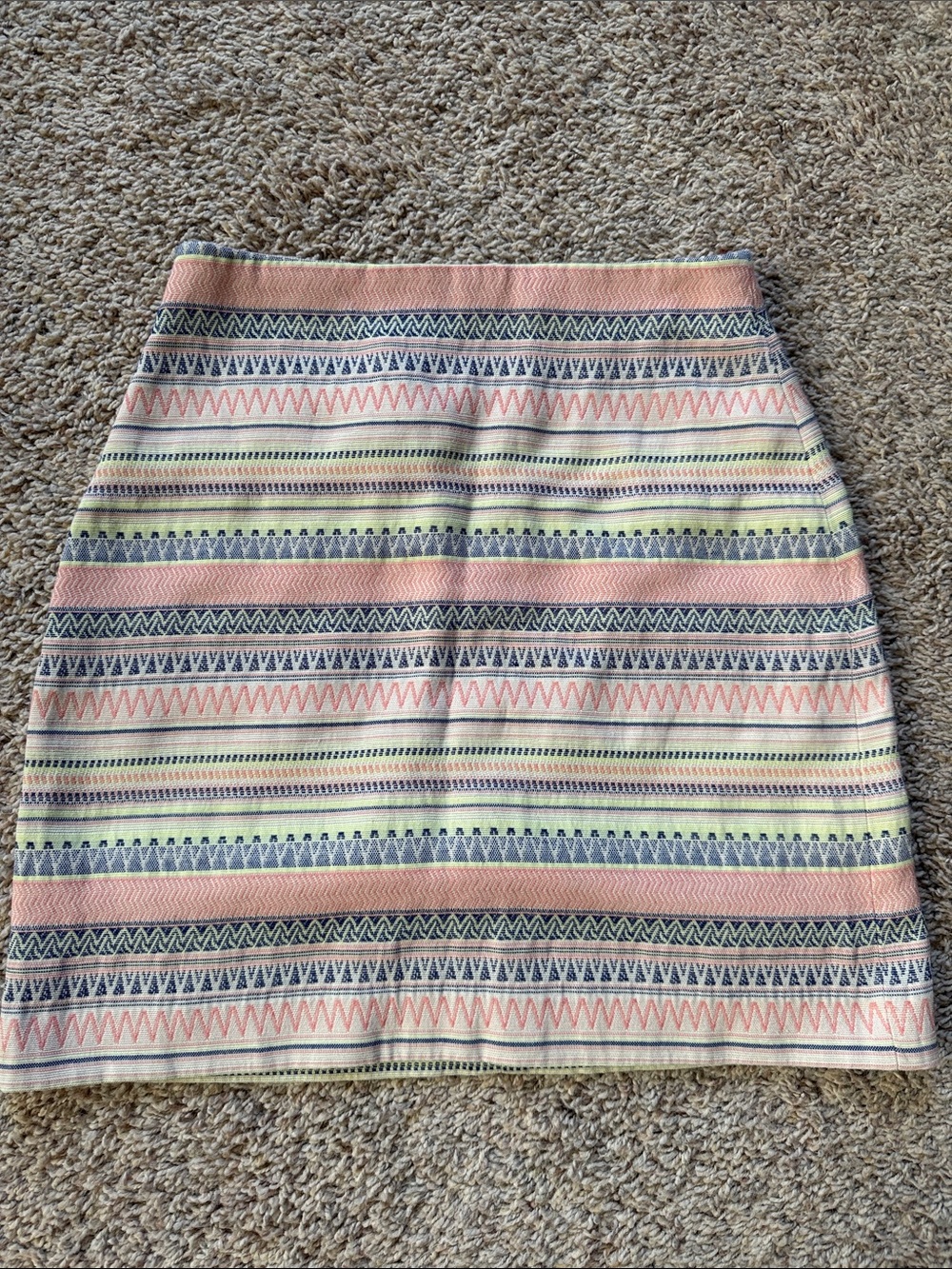 LOFT Pastel Striped Mini Skirt - Pink, Blue & Yellow